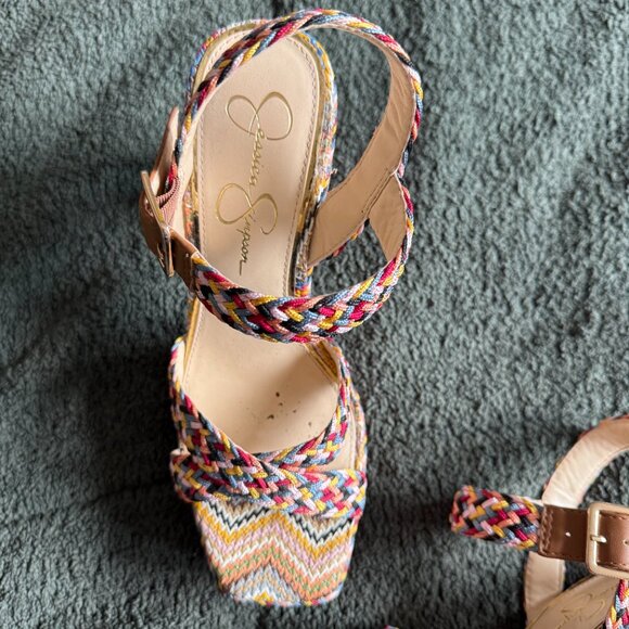 Jessica Simpson Colorful Knit Strappy Heels • Size 8.5 M - Picture 5 of 8